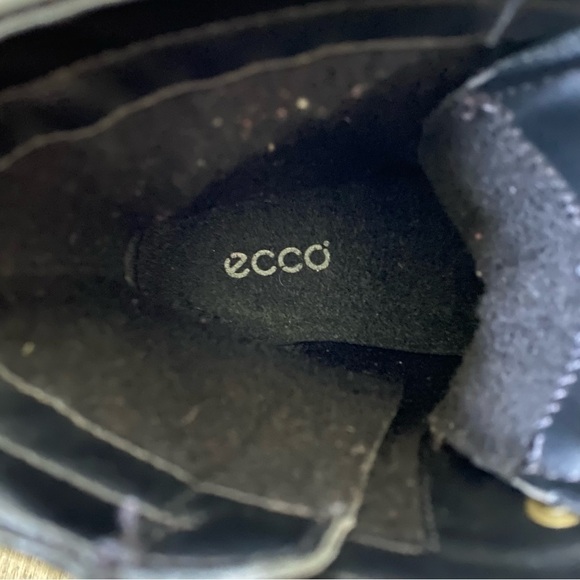 Ecco Saunter Lace Black Leather Moto Boots Women’s Size 40 US 9.5 - Picture 8 of 8